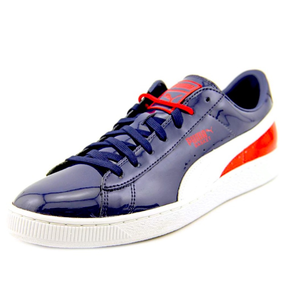 Puma Basket Classic Blue Round Toe Patent Leather